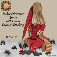 Father Christmas Santa With Candy Canes & Stocking