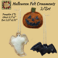 Halloween Felt Ornaments 3/Set