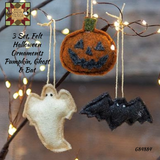 Halloween Felt Ornaments 3/Set