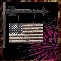 USA Flag Distressed Arrow Replacement Sign Resin 13"W