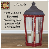Friedrich Lantern with LED Candles 33"H