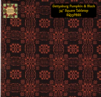 Pumpkin & Black Gettysburg Table Top Collection & Throw