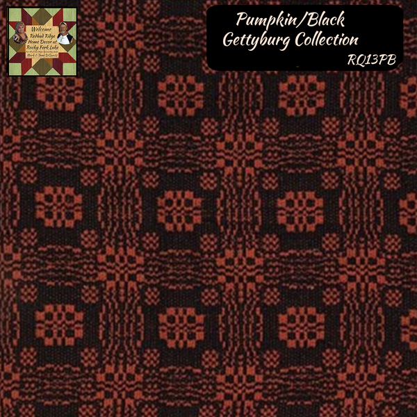 Pumpkin & Black Gettysburg Table Top Collection & Throw