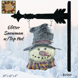 Snowman Glitter w/Top Hat Arrow Replacement Sign