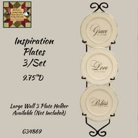 Inspirational Plates 9.75"D Grace Bless Love