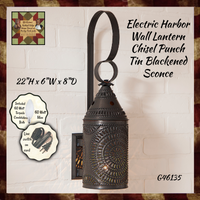 Harbor Wall Lantern Chisel Punch Tin Blackened