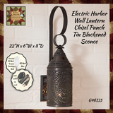 Harbor Wall Lantern Chisel Punch Tin Blackened