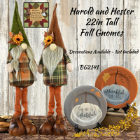 Harold and Hester 22in Standing Fall Gnome  2/Set