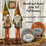 Harold and Hester 22in Fall Gnome  2/Set