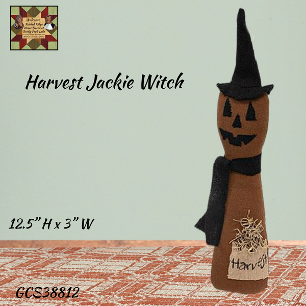 Harvest Jackie Pumpkin Witch 12.5"H