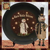 Homer Vintage Snowman Metal Art Work