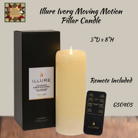 Illure Ivory Wax Flameless Pillar Candle ~ 50% Savings