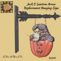 Fall Jack-O-Lantern w/Twig on Hat Arrow Replacement Sign