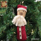 Jingle Bell Primitive Santa 10"H