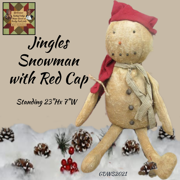 Jingles Snowman with Red Cap