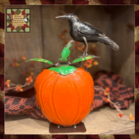 Crow on Pumpkin Metal Art