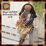 NEW Prim Maggie with Watermelon Slice Fabric Doll  23"H