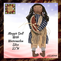 NEW Prim Maggie with Watermelon Slice Fabric Doll  23"H