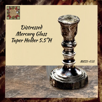 Distressed Mercury Glass Candlestick
