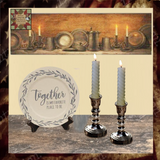 Distressed Mercury Glass Candlestick
