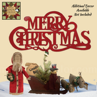 Red Merry Christmas Word Sign Large