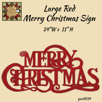 Red Merry Christmas Word Sign Large