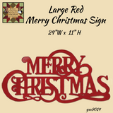 Red Merry Christmas Word Sign Large