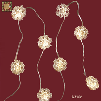 Micro 40"Mini Snowflake Warm White 18 Timer Fairy Light Strand String Set