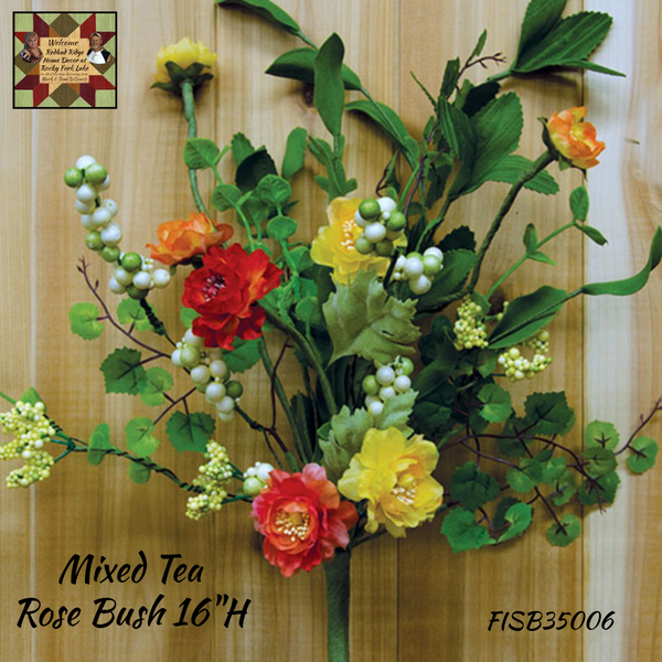 Mixed Tea Rose Bush 16"H