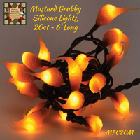 Mustard Grubby Silicone Lights, 20ct