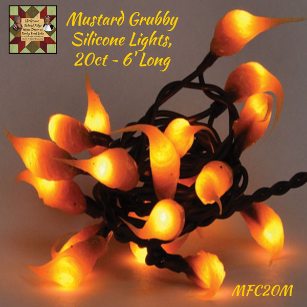 Mustard Grubby Silicone Electric Lights, 20ct