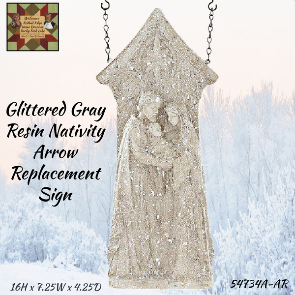 Nativity Resin Glitter Arrow Replacement Sign