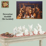 Nativity Set White Resin Sugared Set of 12