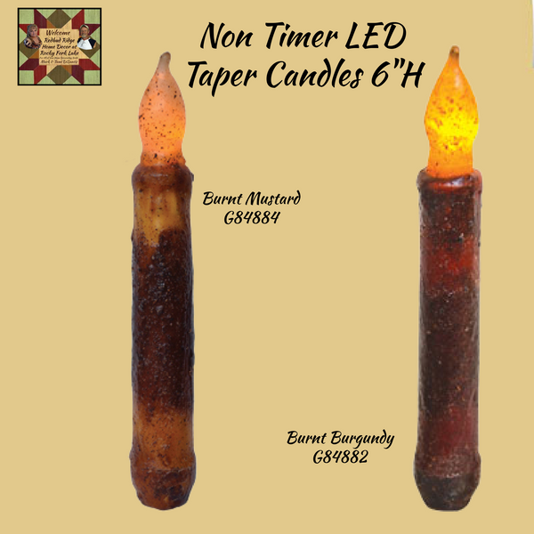 6" Taper Candles LED NON-TIMER Assorted