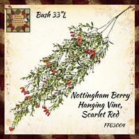 Nottingham Berry Hanging Vine, Scarlet Red