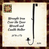 Wrought Iron Over the Door Wreath and Candle Holder
