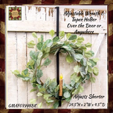 Wreath & Taper Candle Holder Adjustable Over the Door
