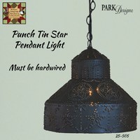 Punch Tin Star Pendant Light (Direct Wire)