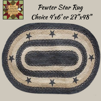Pewter Star Jute Rug 4'x6' or 27"x48"