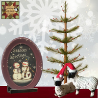 Sheep Rustic with Santa Hats 2 Styles