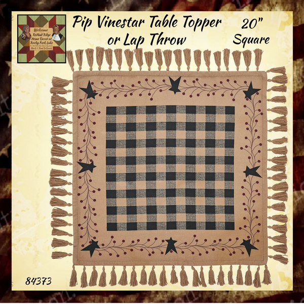 Pip Vinestar Table Topper or Small Throw 20x20