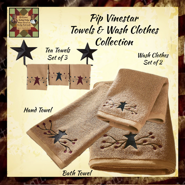 Pip Vinestar Towels & Wash Clothes Collection