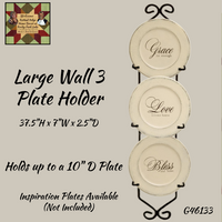 Vertical 3 Plate Wall Holder up to 10"D