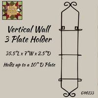 Vertical 3 Plate Wall Holder up to 10"D