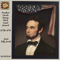 President Washington or Lincoln Colonial Wood Black Framed Artwork