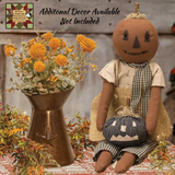 Primitive Pumpkin Girl Aryiah With Black Jack O Lantern