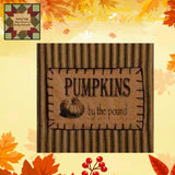 Pumpkins by the Pound Tea Dyed Black Ticking Embroidered Collection