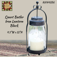 Mason Jar Quart Black Butler Lantern