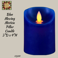 Red White Blue Moving Flame Pillar Timer Candles