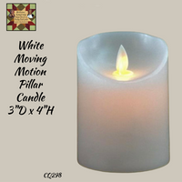 Red White Blue Moving Flame Pillar Timer Candles